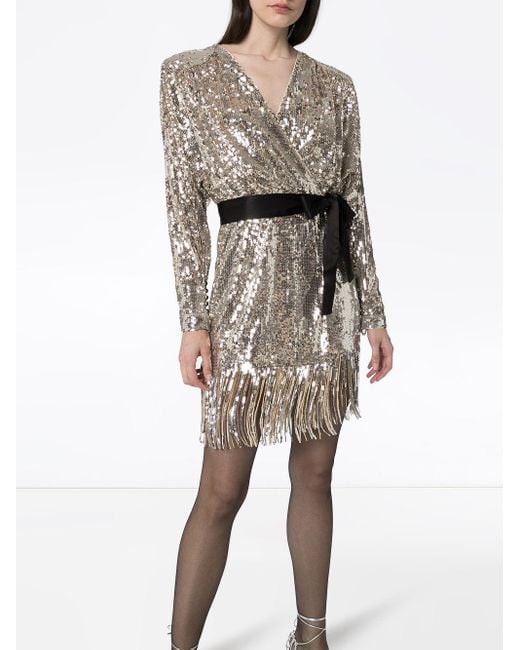 rotate birger christensen silver dress