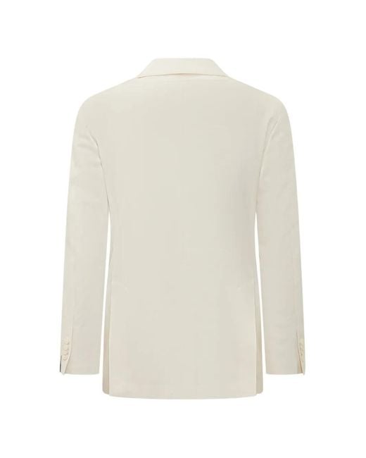 Gabriele Pasini White Double-Breasted Flap Jacket for men