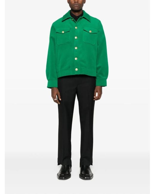 Notrainproof Green Chest-Flap Shirt Jacket for men