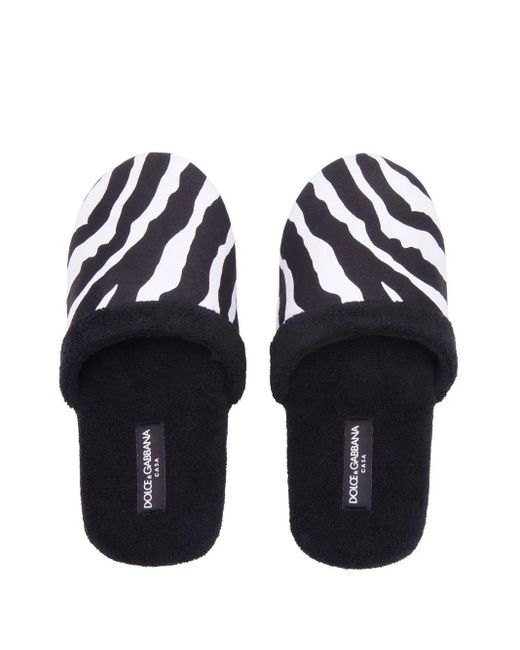 Dolce & Gabbana Blue Cotton Terry Slippers