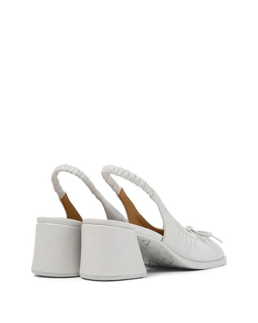 Camper White Kora Heeled Pumps