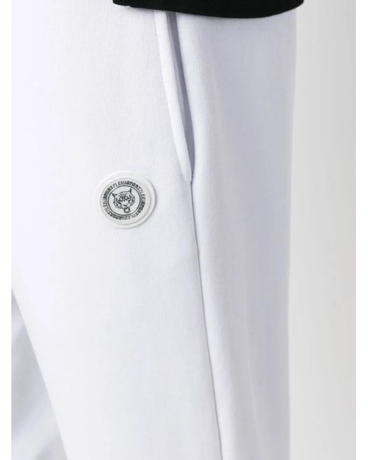 Philipp Plein White Logo-Patch Track Pants for men