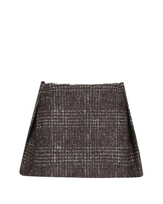 IRO Brown Tweed Frayed-Edge Mini Skirt