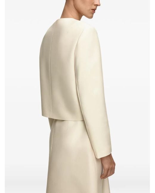 12 STOREEZ White Sofia Button-Fastening Jacket