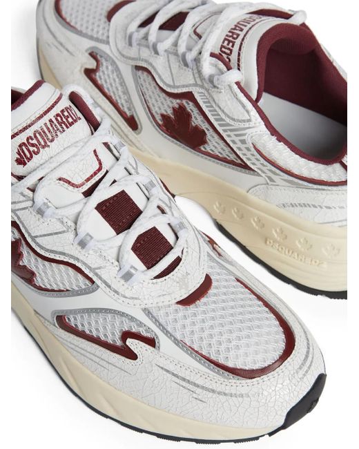 DSquared² White Sprinter Sneakers mit Ahornblatt