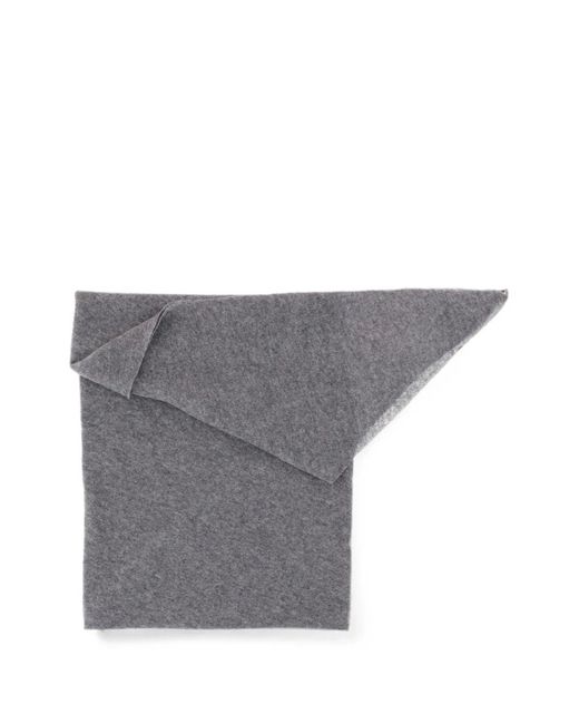 Faliero Sarti Gray Triangular Cashmere Scarf