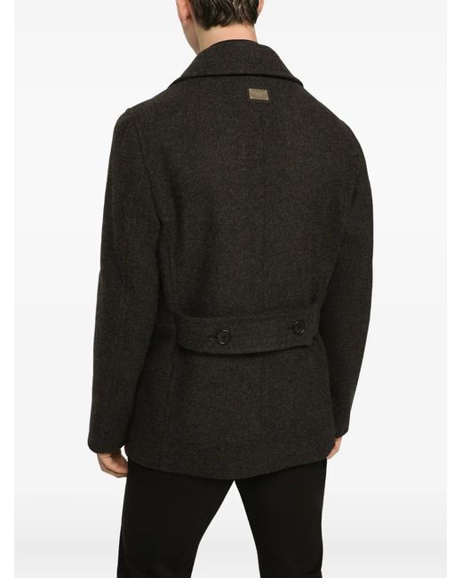 Dolce & Gabbana Black Buttoned Coat for men
