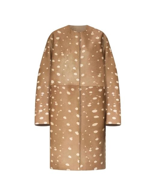 Loulou de Saison Natural Liza Printed Leather Coat