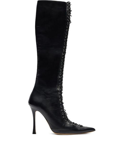 Lace-up pointed-toe boots Blumarine de color Black