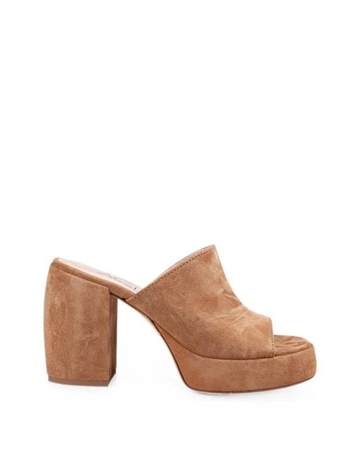 Agl Attilio Giusti Leombruni Brown Clio Suede Platform Mules
