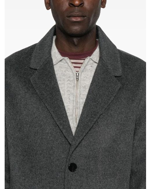Amaranto Gray Single-Breasted Coat for men