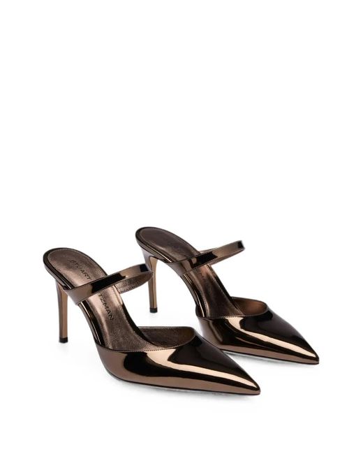 Stuart Weitzman Brown Stuart Power Pointed-Toe Mules