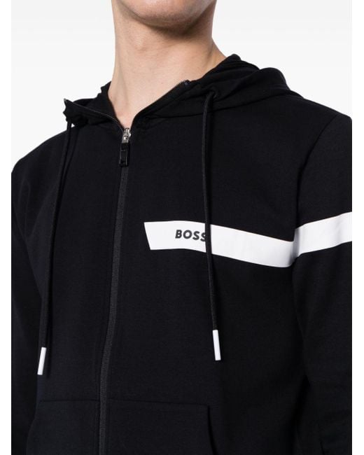 Boss saggy zip through hoodie cheap