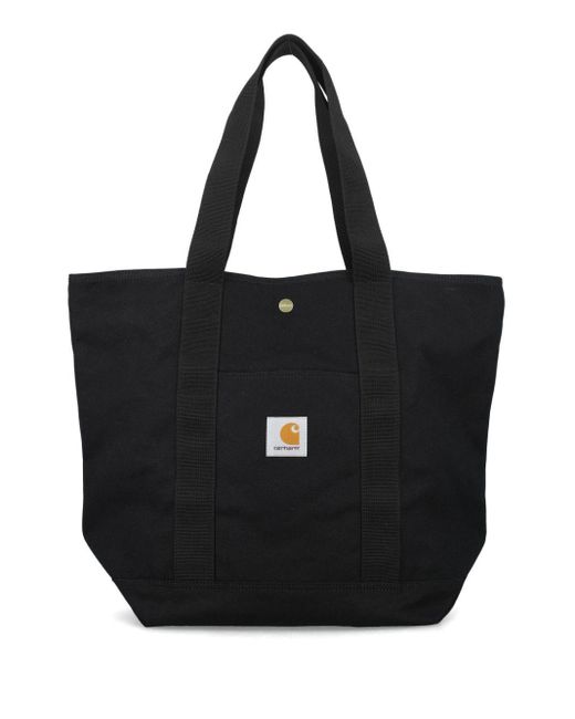 Carhartt Black Logo-patch Canvas Tote Bag