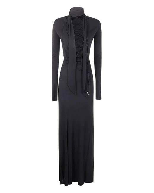 The Attico Maxi-Jurk Met Lange Mouwen En Veters in het Blue
