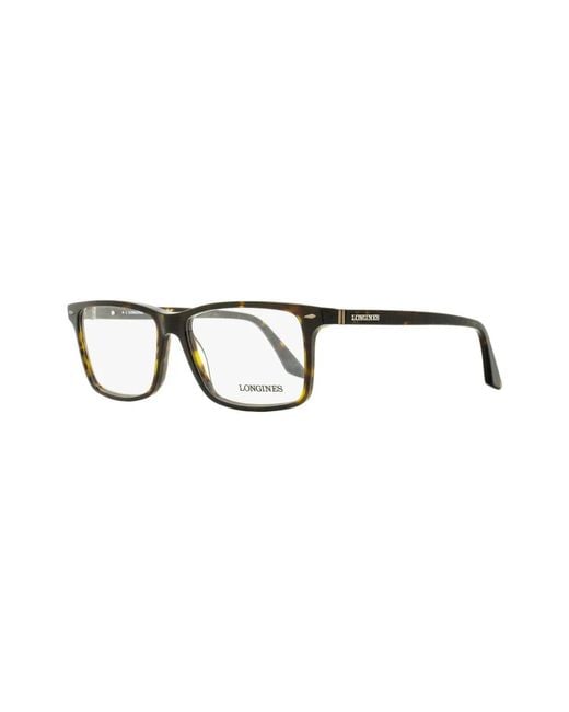 Longines Brown Tortoiseshell Rectangle-Frame Glasses for men