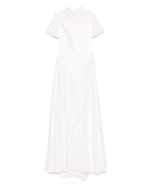 Abito Lungo Con Ruches di Parlor in White