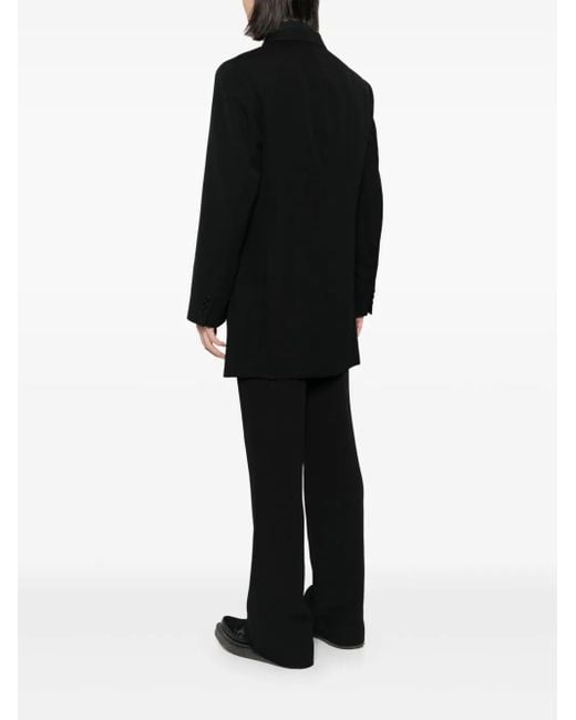 Yohji Yamamoto Black Notched Lapel Single-Breasted Wool Blazer for men