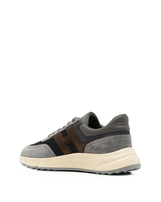 Hogan White Logo-Patch Panelled Sneakers for men