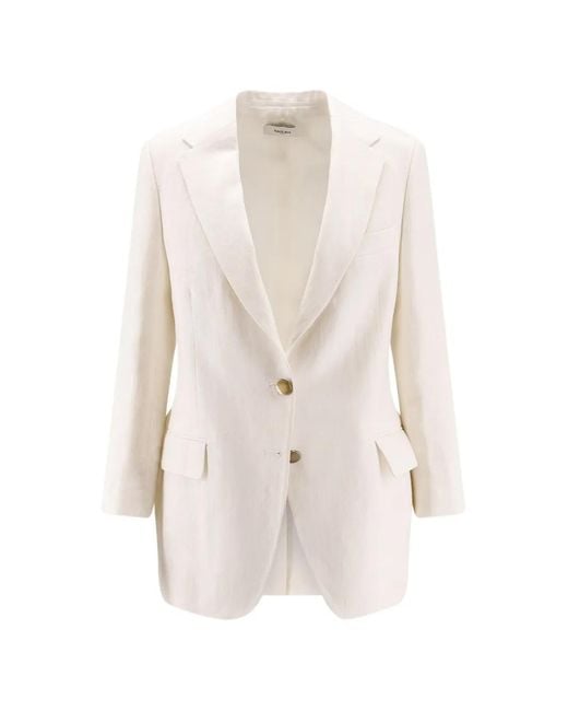 SAULINA White Antonia Single-Breasted Blazer
