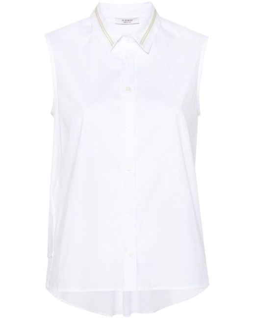 Peserico White Ärmelloses Hemd mit Streifen