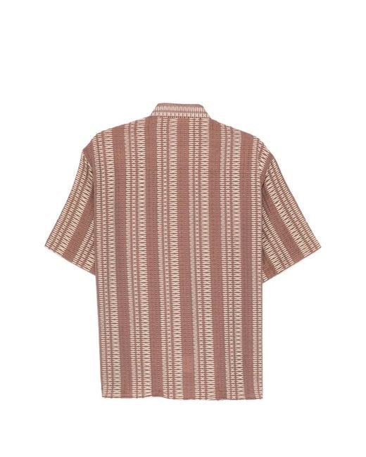 Costumein Pink Buttoned Pattern Shirt for men
