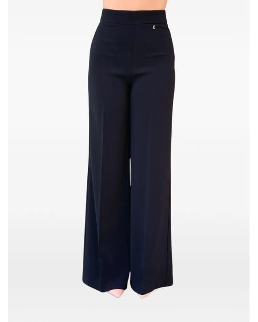 DIVEDIVINE Blue Pantalon Palazzo Julian À Plis Marqués