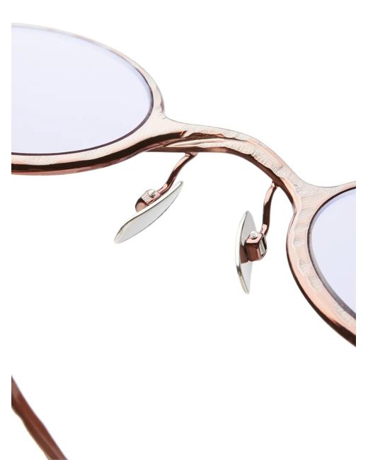 Kuboraum Brown Round-Frame Textured Sunglasses for men