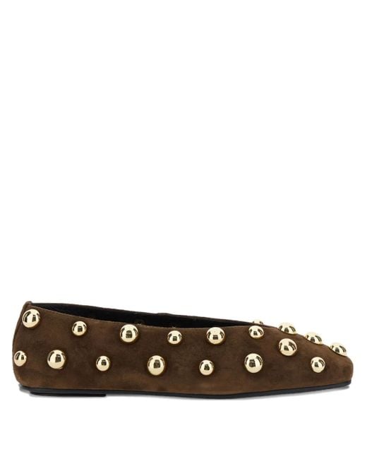 Jeffrey Campbell Brown Studded Suede Ballet Flats