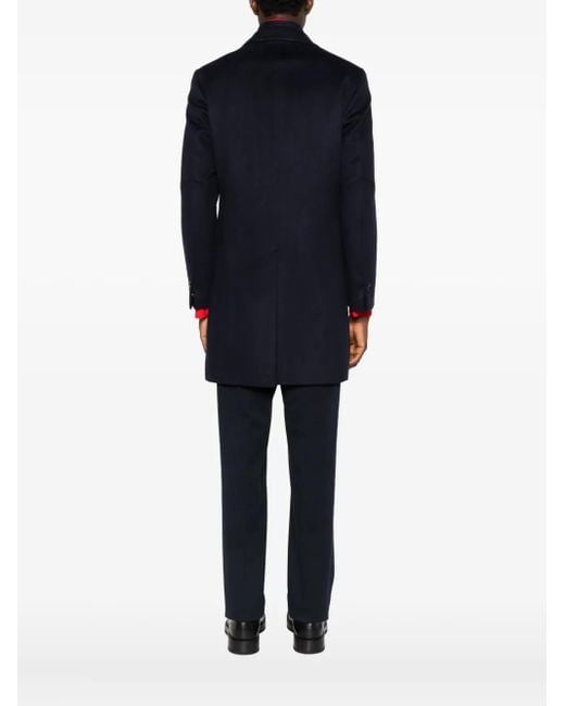 Corneliani Blue Single-Breasted Coat for men