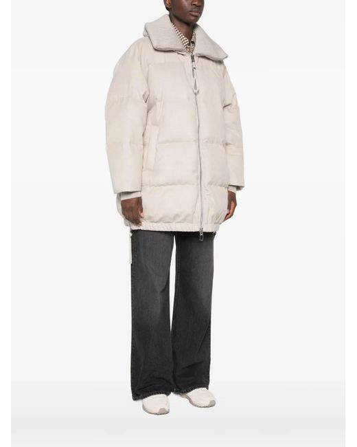 DUNO White Quilted High-Neck Jacket