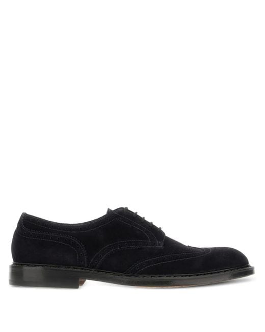 Oxford Con Dettaglio Brogue di Doucal's in Black da Uomo