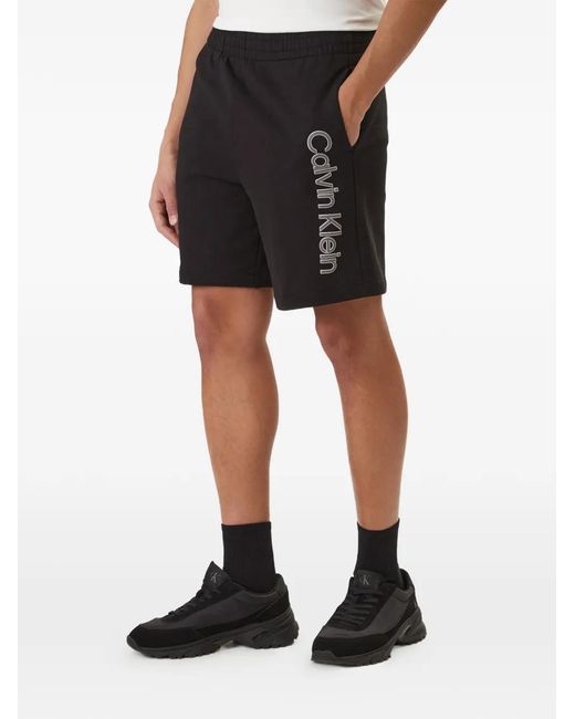Calvin Klein Black Logo-Detail Shorts for men