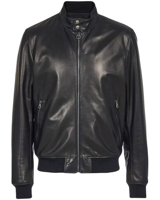 Ferragamo Black Reversible Bomber Jacket for men