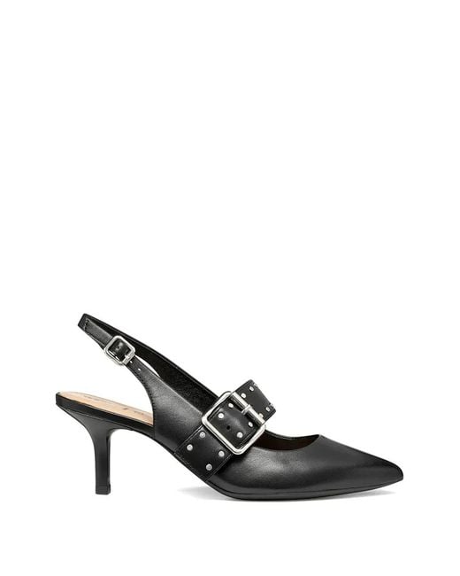 Geox Black Kleopy Studded Buckle Pumps