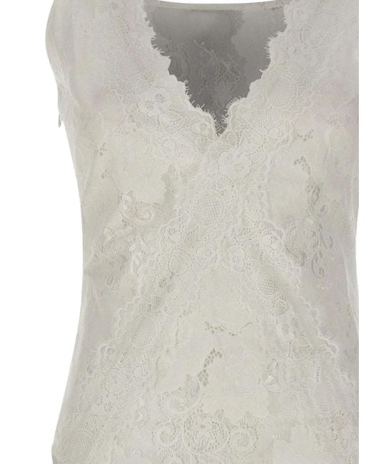 Herskind Gray Lace-Panelled Bodysuit