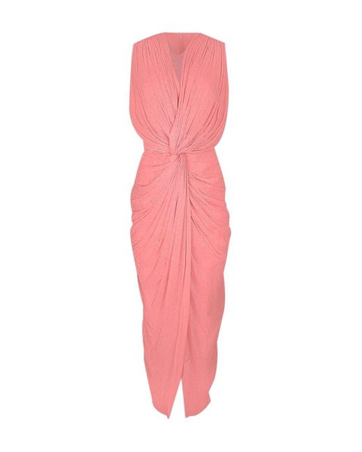 Robe mi-longue à design drapé Costarellos en coloris Pink