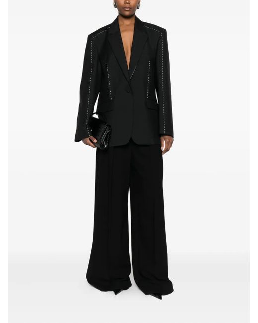Rohe Black Contrast-Stitching Blazer