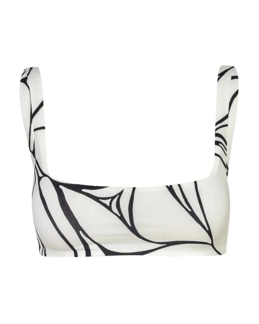 Cala De La Cruz Natural Francesca Printed Bikini Top
