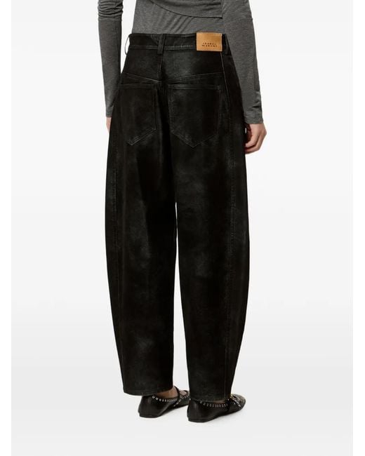 Isabel Marant Black Belky Barrel-Fit Trousers