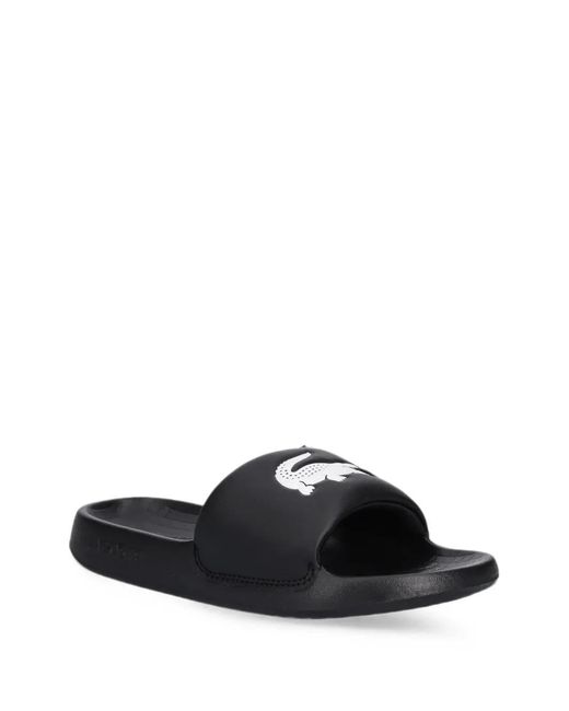 Lacoste White Logo-Patch Slides
