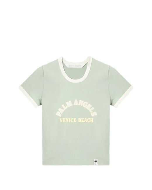 Palm Angels Green Cali Vibes Slim T-Shirt
