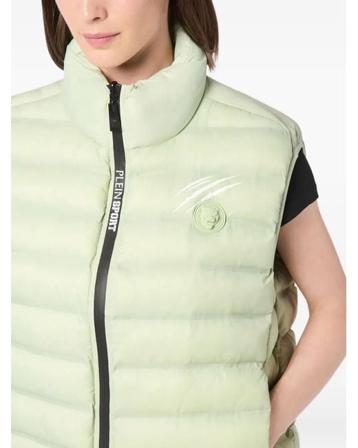 Philipp Plein Green High-Neck Sleeveless Gilet
