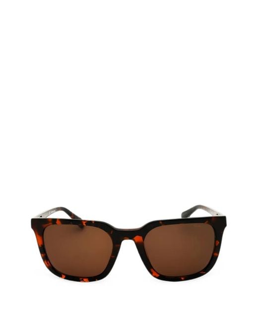 Gant Brown Tortoiseshell-Effect Rectangle-Frame Sunglasses for men