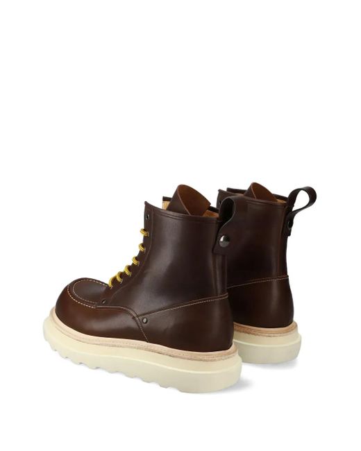 Premiata Brown Lace-Up Platform Boots for men