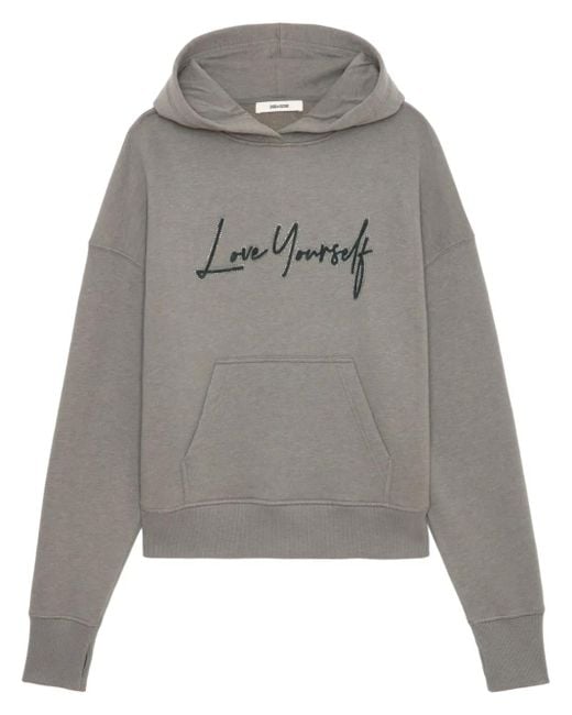 Sudadera Love Yourself con capucha Zadig & Voltaire de color Gray