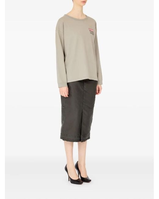 Maison Margiela White Numbers-Print Long-Sleeve T-Shirt
