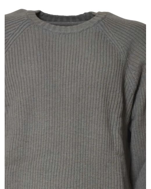 Dickies Gray Ribbed Crew-Neck Sweater for men