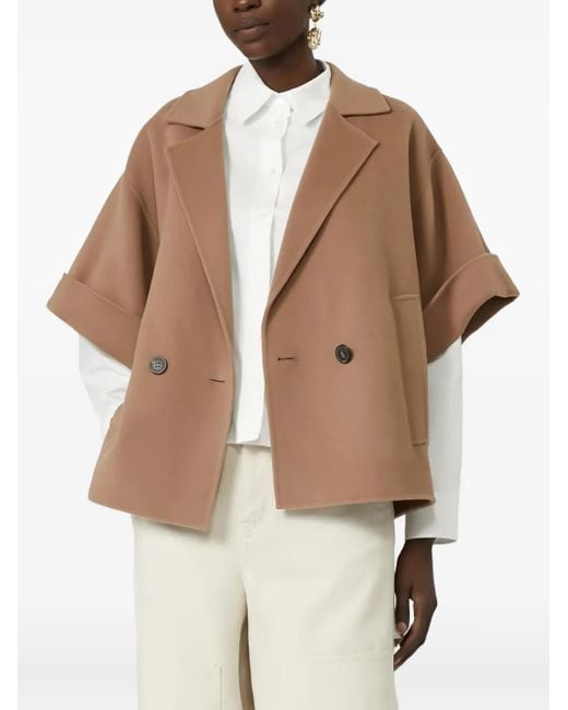 Weekend by Maxmara Natural Pera Double-Breasted Short Coat