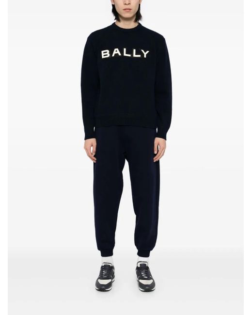 Bally Blue Logo-Patch Jumper for men